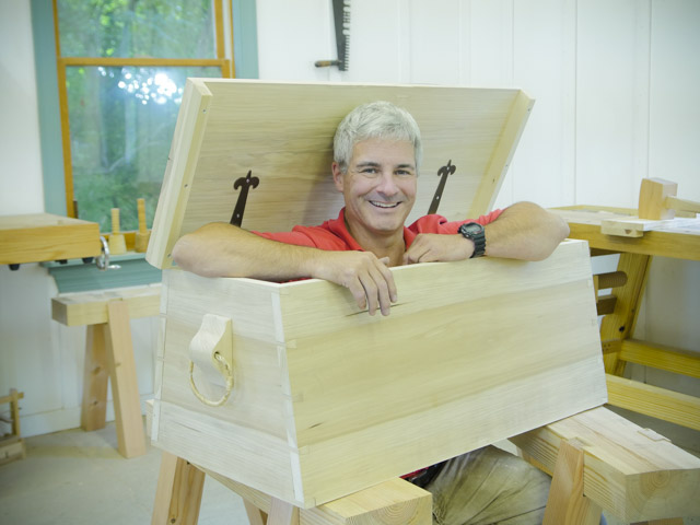 tom calisto popping out of a sailor tool chest