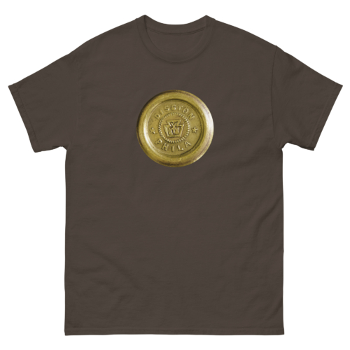 Disston Hand Saw Medallion Woodworking Shirt Dark Chocolate Woodworking T-shirt