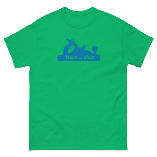 Wood and Shop Logo Woodworking Shirt Irish Green Woodworking T-shirt