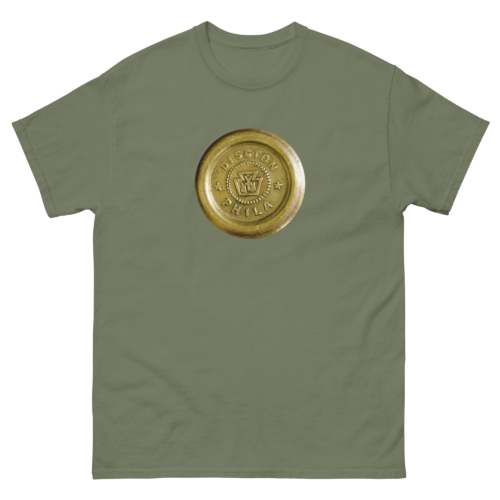 Disston Hand Saw Medallion Woodworking Shirt Military Green Woodworking T-shirt