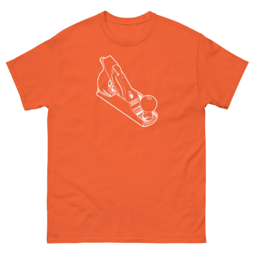 Bedrock Handplane Woodworking Shirt Orange woodworking t-shirt