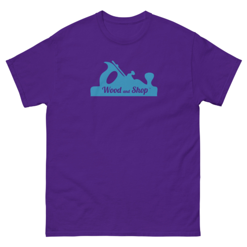 Wood and Shop Logo Woodworking Shirt Purple Woodworking T-shirt