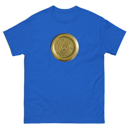 Disston Hand Saw Medallion Woodworking Shirt Royal Blue Woodworking T-shirt